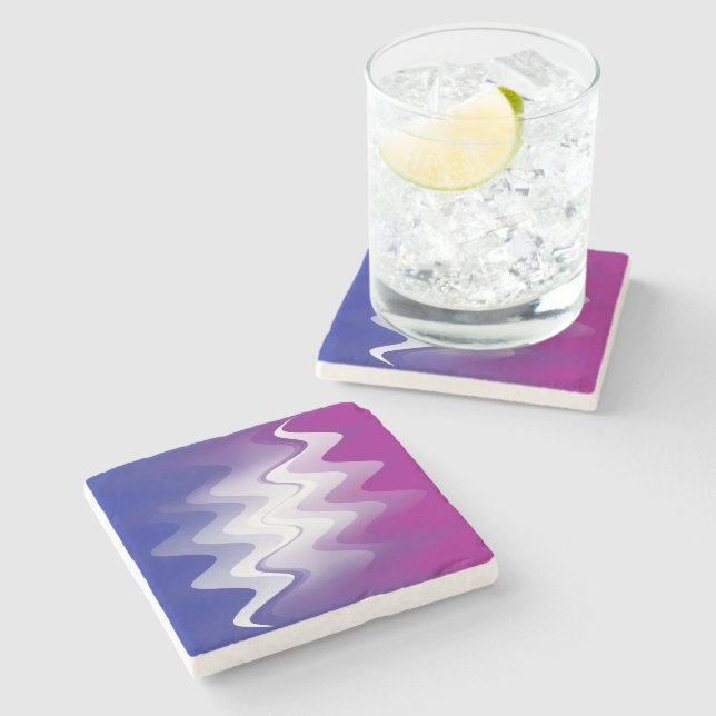 Blue purple white stone coaster (Side)
