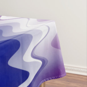 Blue purple white tablecloth