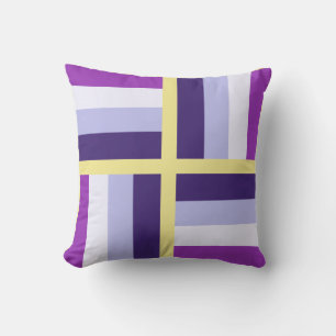 Blue Purple White Yellow Cushion