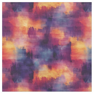 Blue/Purple/Yellow Abstract Paint Fabric