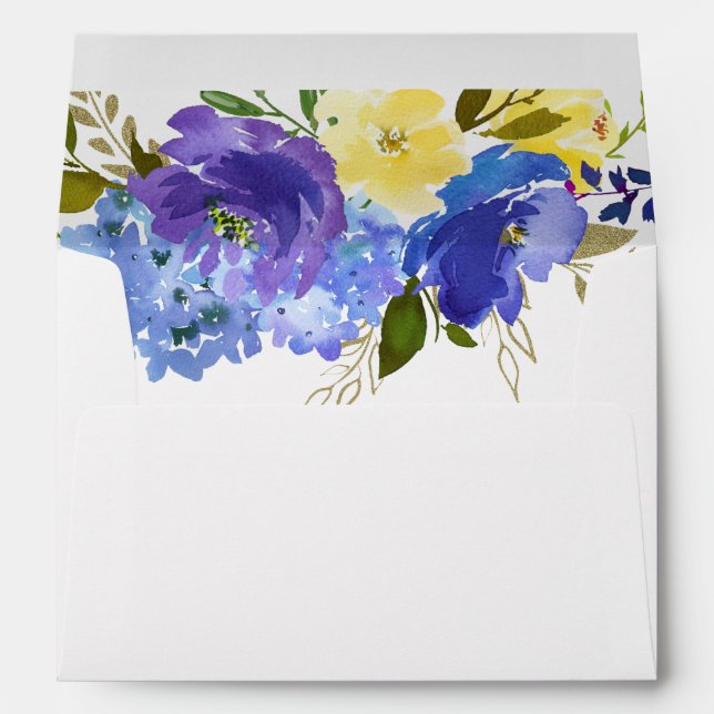Blue Purple & Yellow Floral Envelope (Back (Bottom))