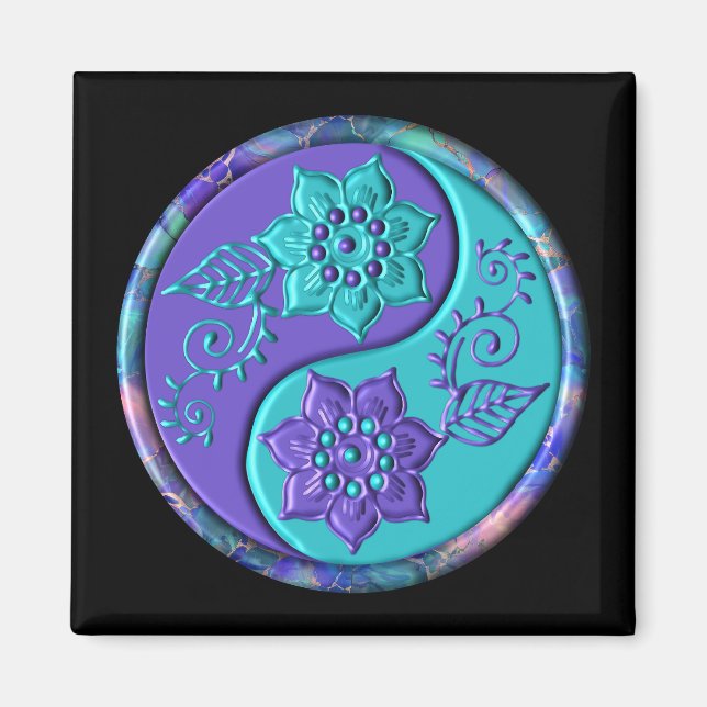 Blue & Purple Yin Yang Magnet (Front)