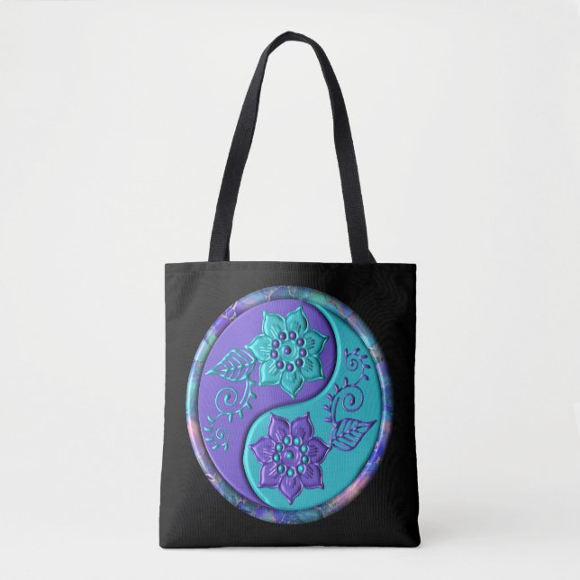 Blue & Purple Yin Yang Tote Bag (Front)