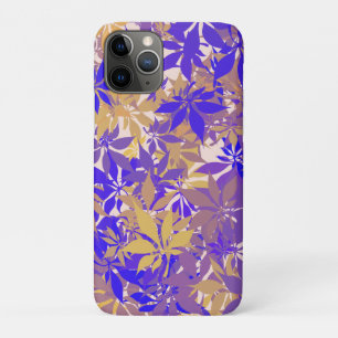 Blue Putple and Cream Chestnut Leaves iPhone 11 Pro Case