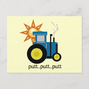 Blue Putt Putt Tractor Tshirts and Gifts Postcard