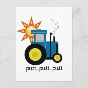 Blue Putt Putt Tractor Tshirts and Gifts Postcard