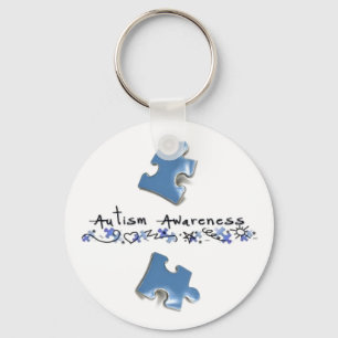 Blue Puzzle Pieces - Autism Awareness Key Ring