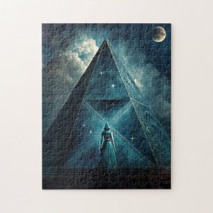 Blue Pyramid Surreal Visionary Art Jigsaw Puzzle