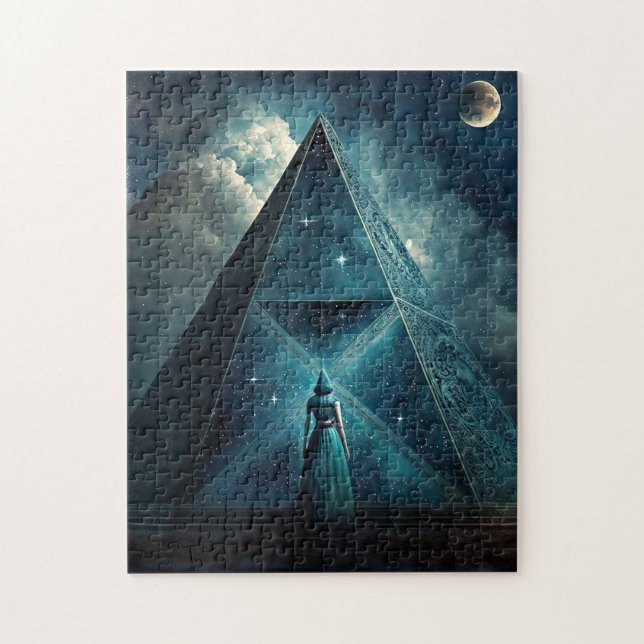 Blue Pyramid Surreal Visionary Art Jigsaw Puzzle (Vertical)
