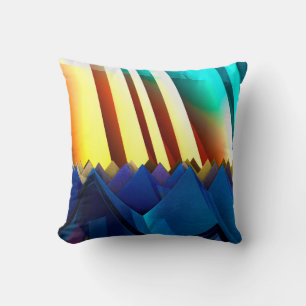 Blue Pyramids and Prism Cushion