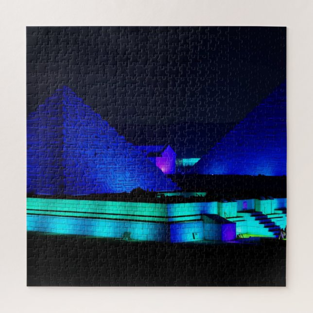 Blue pyramids design  jigsaw puzzle (Vertical)