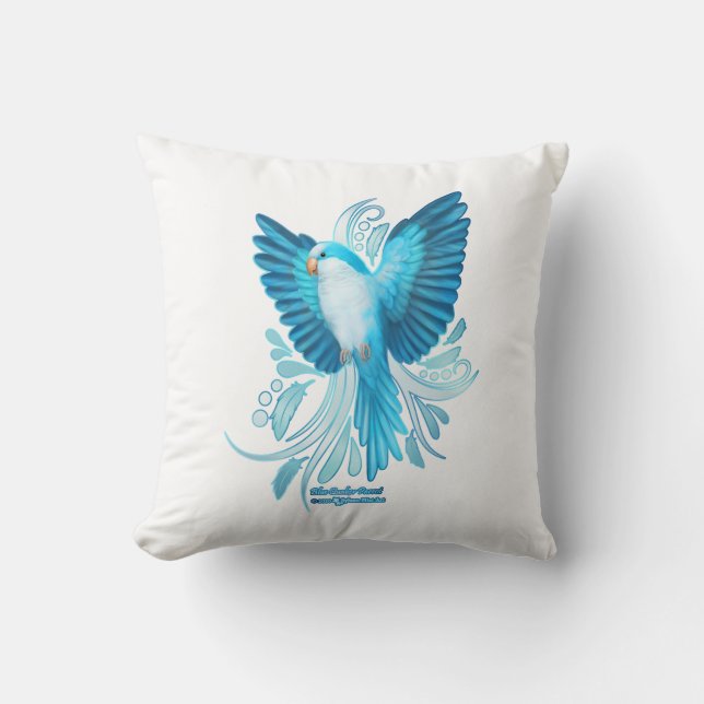 Blue Quaker Parrot Cushion (Front)