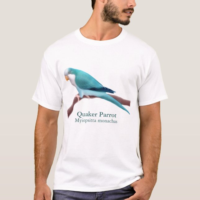 Blue Quaker Parrot T-Shirt (Front)