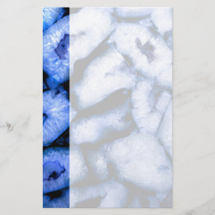 Blue Quartz Agate, blue Geodes, abstract pattern  Stationery