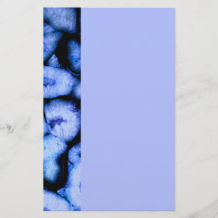 Blue Quartz Agate, blue Geodes, abstract pattern  Stationery