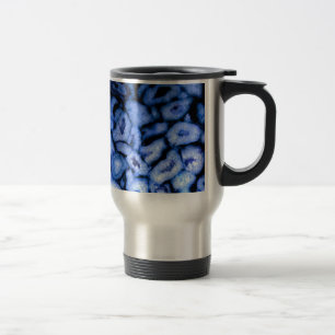Blue Quartz Agate, blue Geodes, abstract pattern  Travel Mug
