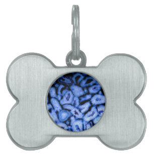 Blue Quartz Agate Geodes blue gemstone Pet ID Tag
