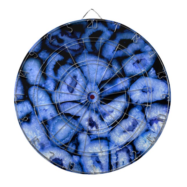 Blue Quartz Agate Geodes Dartboard (Front)