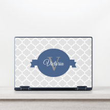 Blue Quatrefoil Personalised
