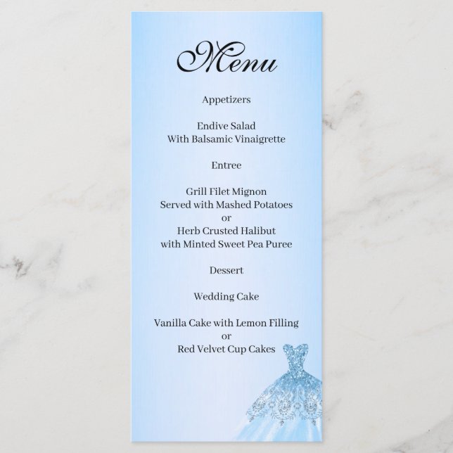 Blue Quenceanera Menu (Front)