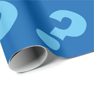 Blue question mark wrappingpaper   Matte