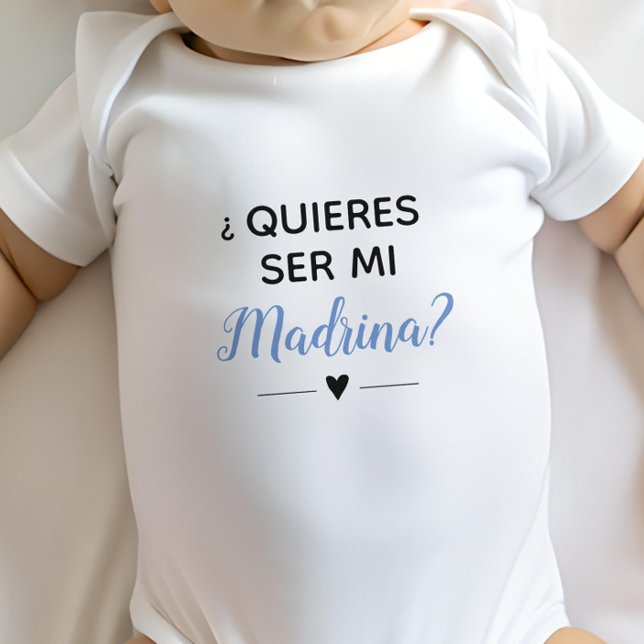 Blue Quieres Ser Mi Madrina Godmother Proposal Baby Bodysuit (Creator Uploaded)