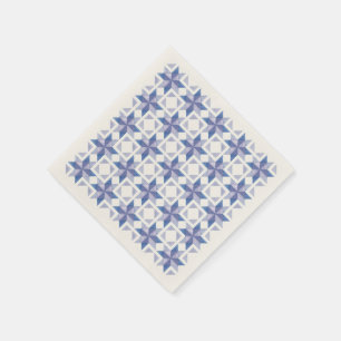 Blue Quilt Block Paper Napkin