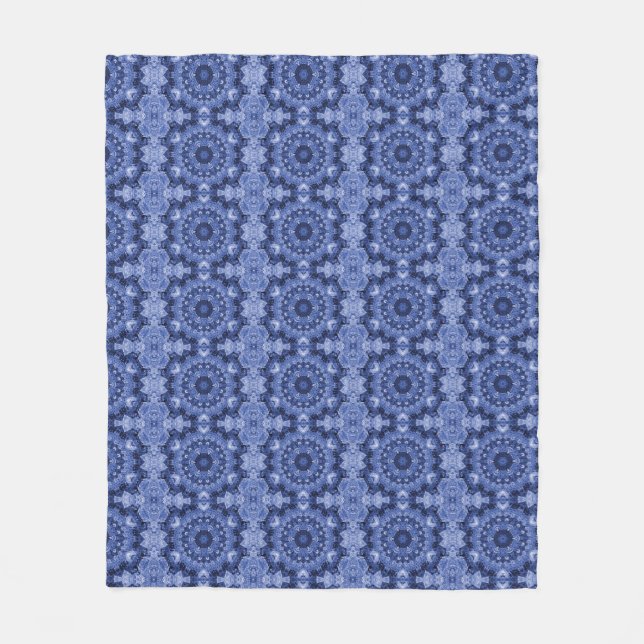 Blue Quilt Fleece Blanket (Front)