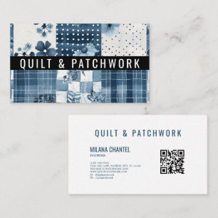 Blue Quilt Patchwork Handmade Clothing  Business Card