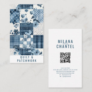 Blue Quilt Patchwork Handmade Clothing Business Card