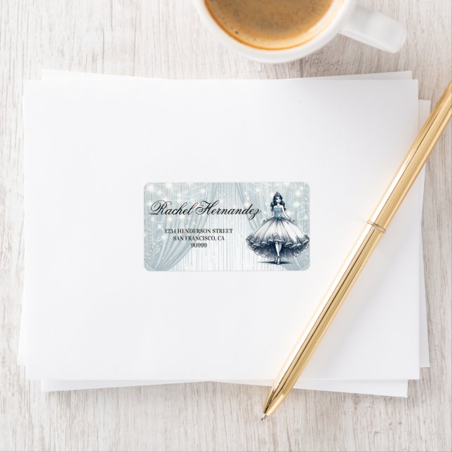 Blue Quinceañera Girl Label (Insitu)