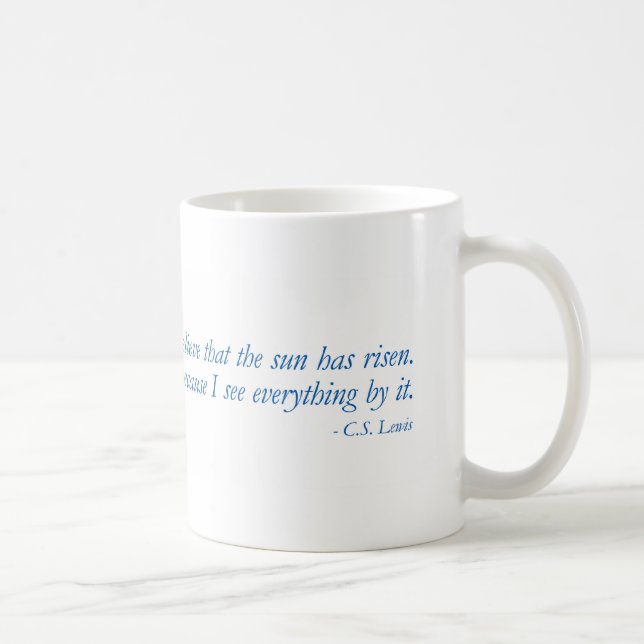 Blue Quotes - Christianity - C.S. Lewis - Mug (Right)