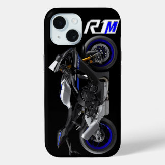 Blue R1M Sportsbike Motorcycle iPhone 15 Case
