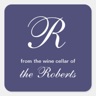 Blue R Monogram From the Wine Cellar of Labels