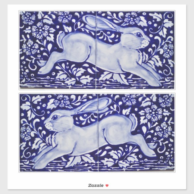 Blue Rabbit Decoration for 6" Tiles Wall Dedham (Sheet)