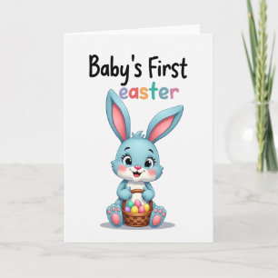 Blue Rabbit Easter Pattern Card