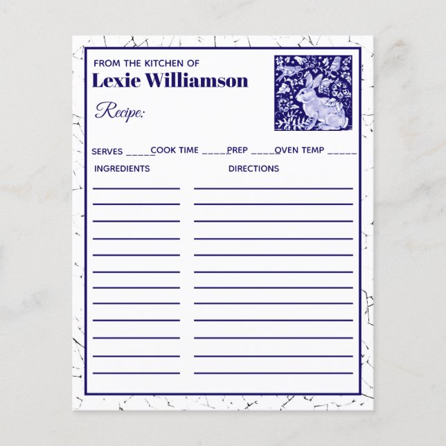 Blue Rabbit From Kitchen Of Custom Delft Dedham (Front)