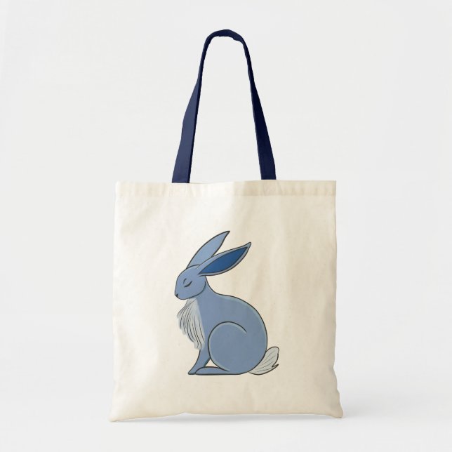 Blue Rabbit Tote Bag (Front)