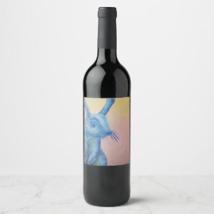 blue rabbit wine label