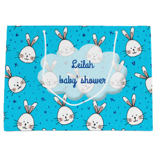 blue rabbits large gift bag