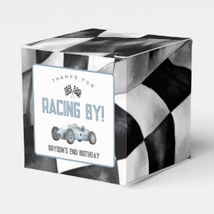 Blue Race Car Birthday Party Favour Box