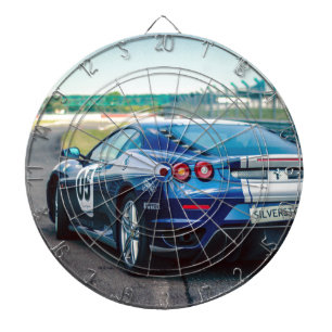 Blue Race Car Dartboard