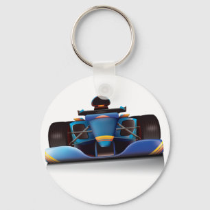Blue Racing Car Key Ring