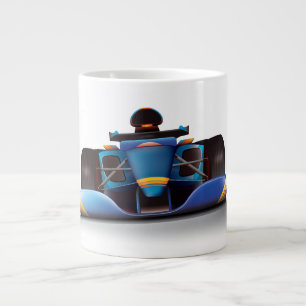 Blue Racing Car Large Coffee Mug