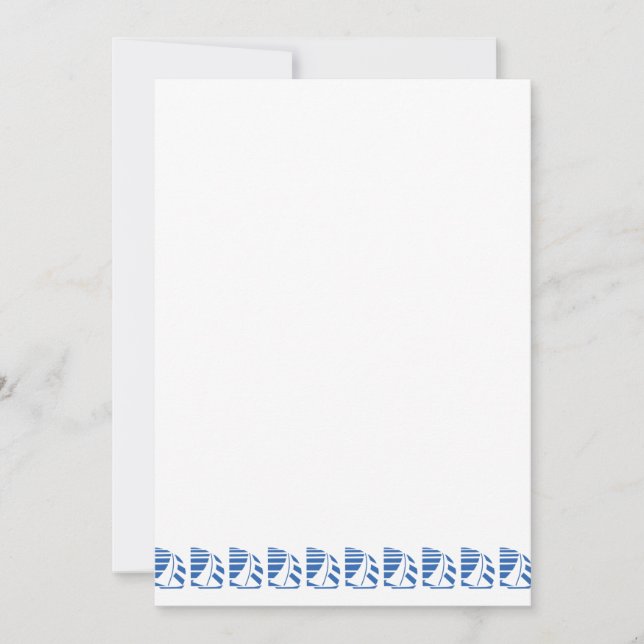 Blue Racing Sailboats Custom Invitation (Front)