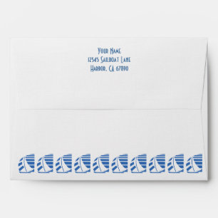 Blue Racing Sailboats Editable Envelope
