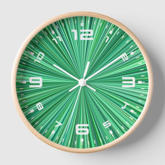 Blue Radial Stripes Background-23156 Clock (Front)
