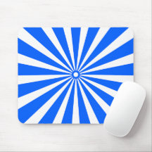 Blue Radiant Burst Mouse Pad – Modern Geometric En