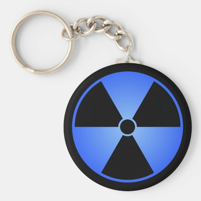 Blue Radiation Symbol Keychain (Front)