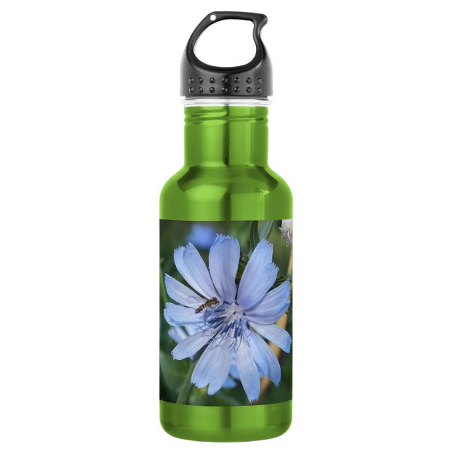 Blue Radicchio Flower 532 Ml Water Bottle (Front)